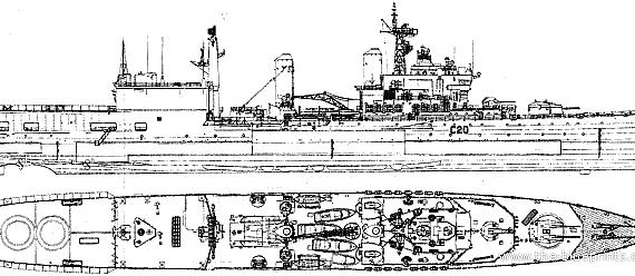 Корабль HMS Tiger C20 (Cruiser) (1978) - чертежи, габариты, рисунки