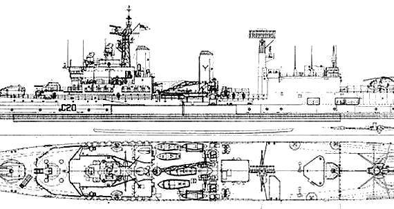Корабль HMS Tiger C20 (Light Cruiser) - чертежи, габариты, рисунки