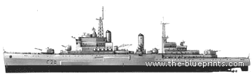 Корабль HMS Tiger (Cruiser) - чертежи, габариты, рисунки