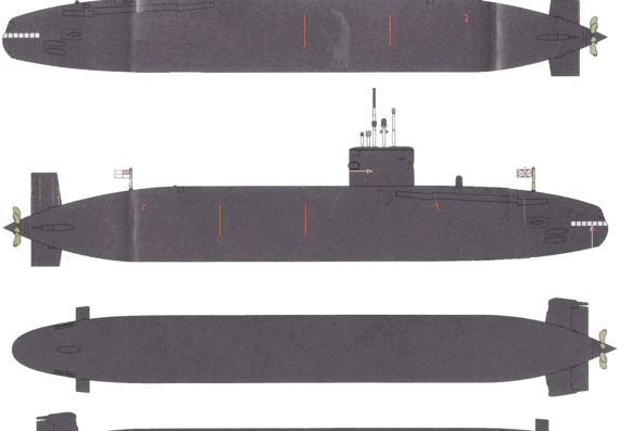 HMS Trafalgar S107 (Submarine) (2008) - drawings, dimensions, pictures