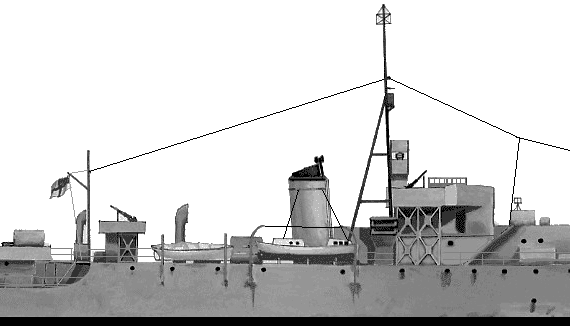 Корабль HMS Tweed (Frigate) (1945) - чертежи, габариты, рисунки