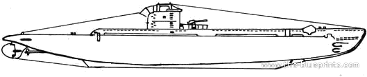 Submarine HMS U Class Submarine - drawings, dimensions, figures