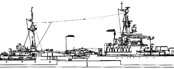 Корабль HMS Uganda (Light Cruiser) (1944) - чертежи, габариты, рисунки