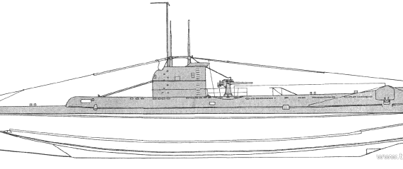 Корабль HMS Una (Submarine) (1942) - чертежи, габариты, рисунки