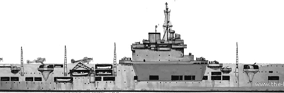 Aircraft carrier HMS Unicorn (1942) - drawings, dimensions, pictures