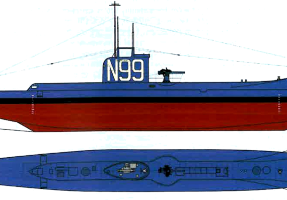 Submarine HMS Upholder (Submarine) - drawings, dimensions, figures