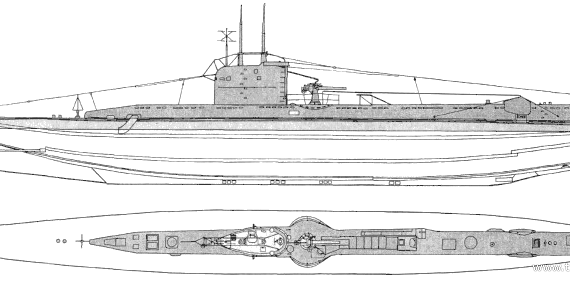Корабль HMS Vampire (Submarine) (1945) - чертежи, габариты, рисунки