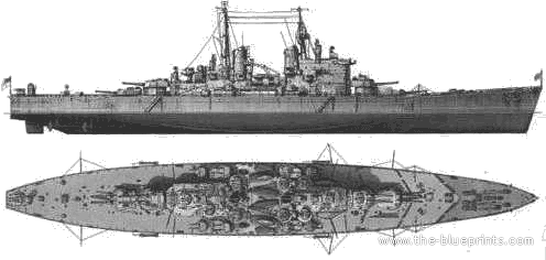 Боевой корабль HMS Vanguard (1946) - чертежи, габариты, рисунки