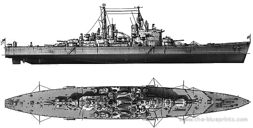 Корабль HMS Vanguard (Battleship) - чертежи, габариты, рисунки