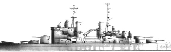 Боевой корабль HMS Vanguard (Battleship) (1948) - чертежи, габариты, рисунки