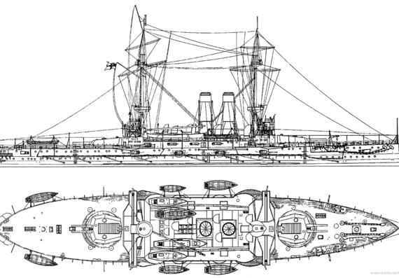 Корабль HMS Vengeance (Battleship) (1899) - чертежи, габариты, рисунки