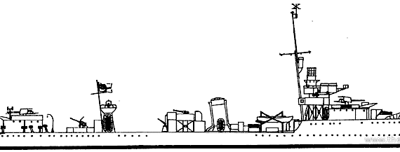 Эсминец HMS Vesper (Destroyer) (1943) - чертежи, габариты, рисунки