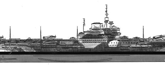 Aircraft carrier HMS Victorious - drawings, dimensions, pictures