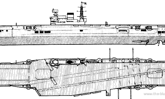 Корабль HMS Victorious R38 (Aircraft Carrier) - чертежи, габариты, рисунки