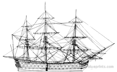 HMS Victory ship - drawings, dimensions, figures