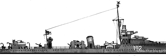 Эсминец HMS Viscount (Destroyer) (1942) - чертежи, габариты, рисунки