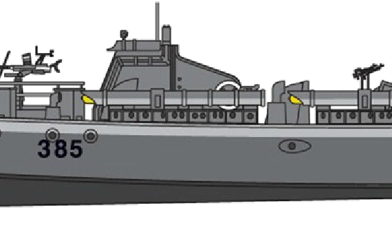 Корабль HMS Vosper MTB - чертежи, габариты, рисунки