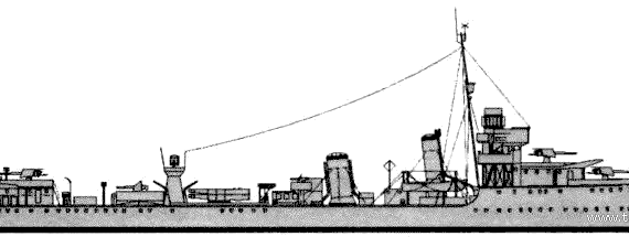 Эсминец HMS Walpole (Destroyer) (1942) - чертежи, габариты, рисунки