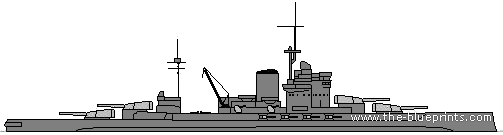 Боевой корабль HMS Warspite (Battleship) (1939) - чертежи, габариты, рисунки