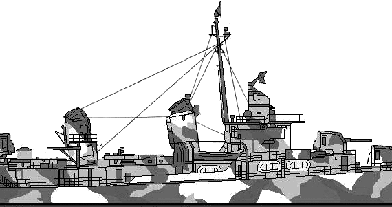 Корабль HMS Whirlwood F187 (River Class Frigate)a - чертежи, габариты, рисунки