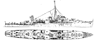 Боевой корабль HMS Wild Goose (Armoured Sloop) (1943) - чертежи, габариты, рисунки