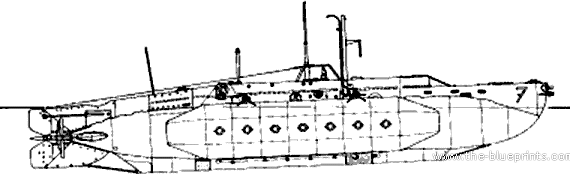 Корабль HMS X7 (Midget Submarine) (1943) - чертежи, габариты, рисунки