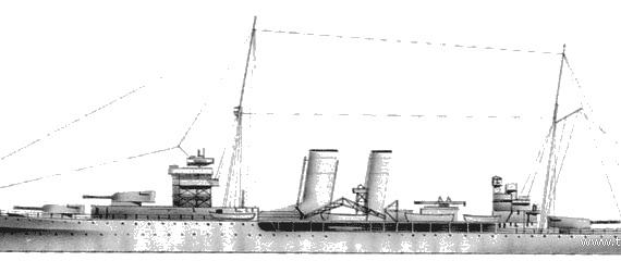 Крейсер HMS York (1930) - чертежи, габариты, рисунки