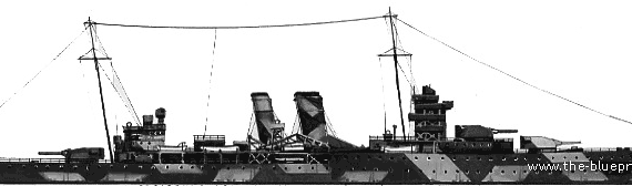 Крейсер HMS York (1941) - чертежи, габариты, рисунки