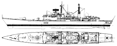 Эсминец HMS York D98 (Destroyer) (1991) - чертежи, габариты, рисунки