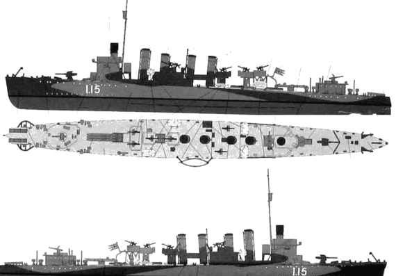Корабль HNoMS St.Albany (Destroyer) (1942) - чертежи, габариты, рисунки