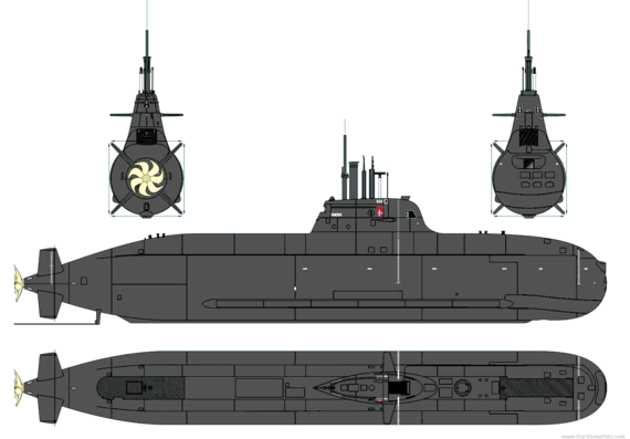 Submarine HNoMS U32 2005 (Submarine) - drawings, dimensions, figures