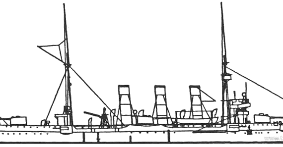HSWMS Fylgia (Battleship) - Sweden (1905) - drawings, dimensions, pictures
