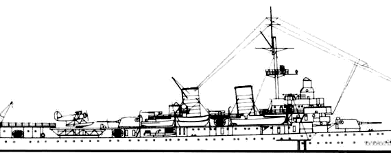 Корабль HSWMS Gotland (Cruiser) - Sweden (1934) - чертежи, габариты, рисунки