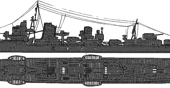Hayanami destroyer - drawings, dimensions, pictures