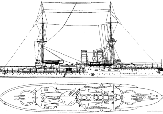 Корабль Hayreddin Barbarossa (Battleship) (1915) - чертежи, габариты, рисунки