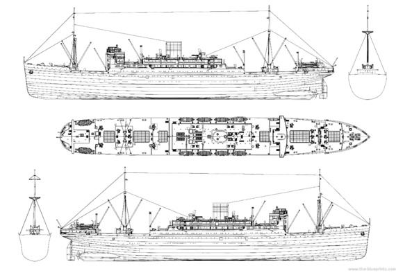Корабль Hikawa Maru - чертежи, габариты, рисунки