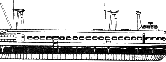 Военный корабль Hovercraft SR.N4 (1967) - чертежи, габариты, рисунки