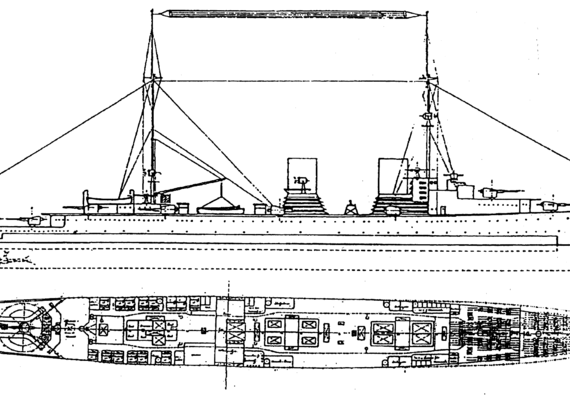 Cruiser Hr.Ms. Java 1916 (Light Cruiser) - drawings, dimensions, pictures