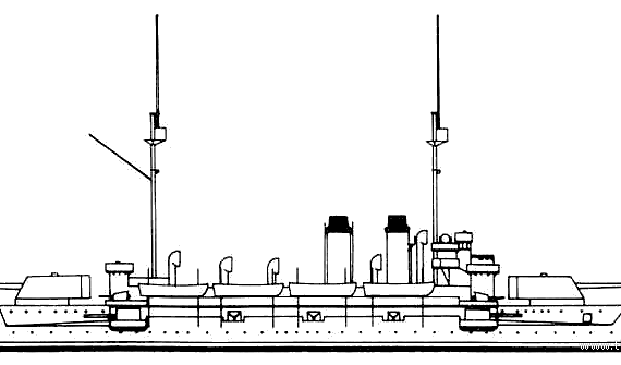 Корабль Hr De Zeven Provincien (Coastal defence ship) - Netherlands (1910) - чертежи, габариты, рисунки