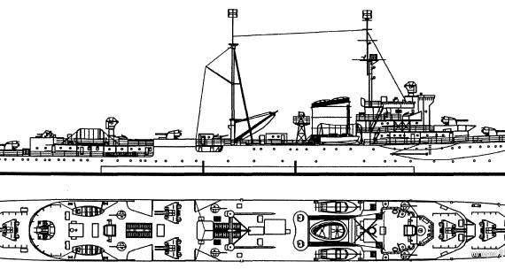 Ship Hr Jacob van Heemskerck (Cruiser) - Netherlands (1942) - drawings, dimensions, pictures