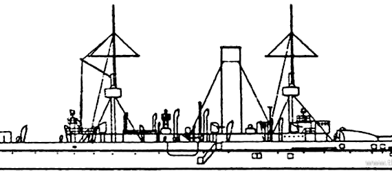 Ship Hr Kortenaer (Battleship) - Netherlands (1896) - drawings, dimensions, pictures