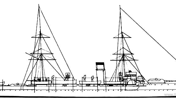 Ship Hr Marten Harpertzoon Tromp (Battleship) - Netherlands (1906) - drawings, dimensions, pictures