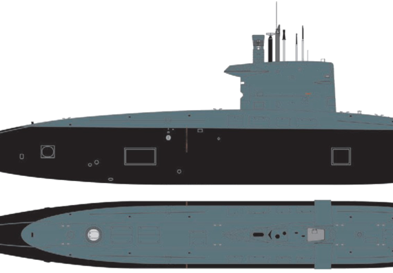 Корабль Hr Walrus S802 (Submarine) - чертежи, габариты, рисунки