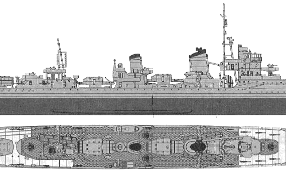 Destroyer IHN Yukikaze (Destroyer) (1945) - drawings, dimensions, pictures