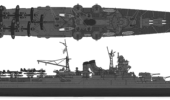 Корабль IJA Nogami (Heavy Cruiser) - чертежи, габариты, рисунки