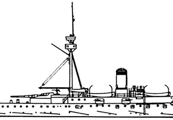 Крейсер IJM Matsushima 1891 (Protected Cruiser) - чертежи, габариты, рисунки