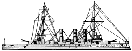 Корабль IJN Adzuma (Armored Cruiser) - чертежи, габариты, рисунки