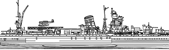 Корабль IJN Agano (Light Cruiser) (1944) - чертежи, габариты, рисунки