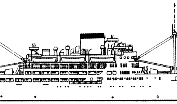Крейсер IJN Aikoku Maru 1942 (Armed Merchant Cruiser) - чертежи, габариты, рисунки