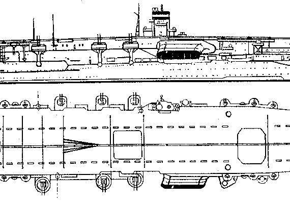 Авианосец IJN Akagi (1941) - чертежи, габариты, рисунки